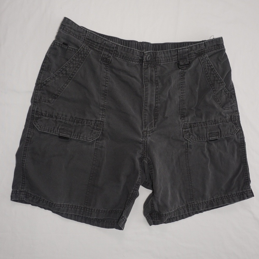 Wrangler 33 Cargo Shorts Gray Cotton Canvas Utility Pocket